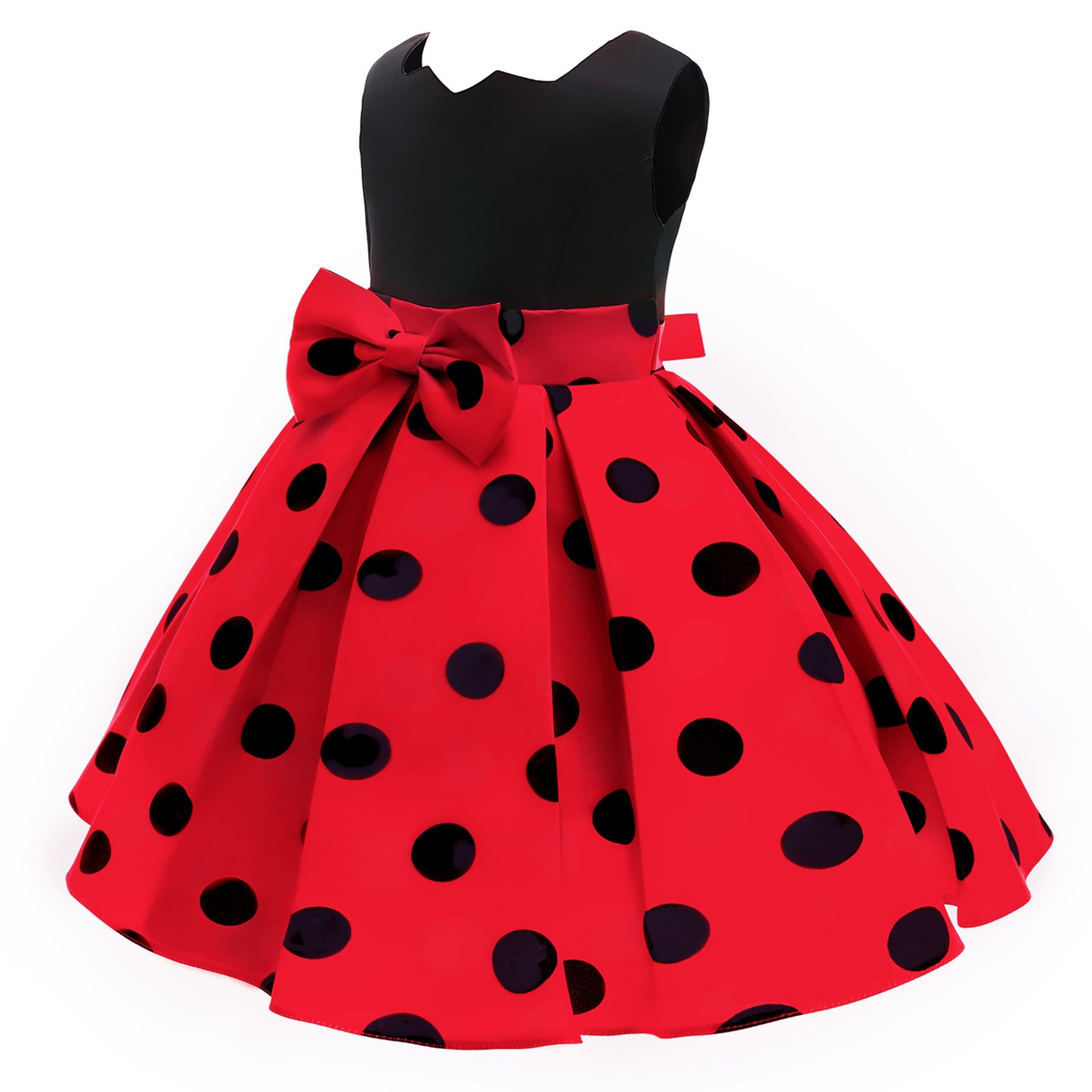 Princess Skirt Polka Dot Print Bowknot Kids Skirt - KuzuSHOP