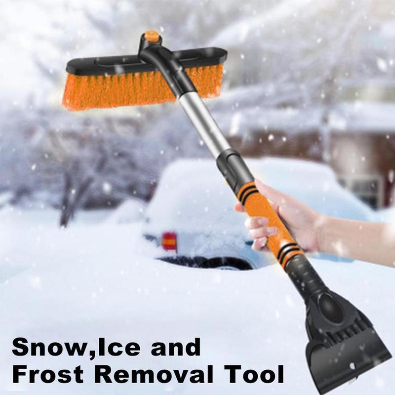 Car Cleaning Brush Ice Scraper Detachable Snow Shovel Brush Dust Remove Brush Auto Windshield Extendable Snow Brush Foam Handle - KuzuSHOP