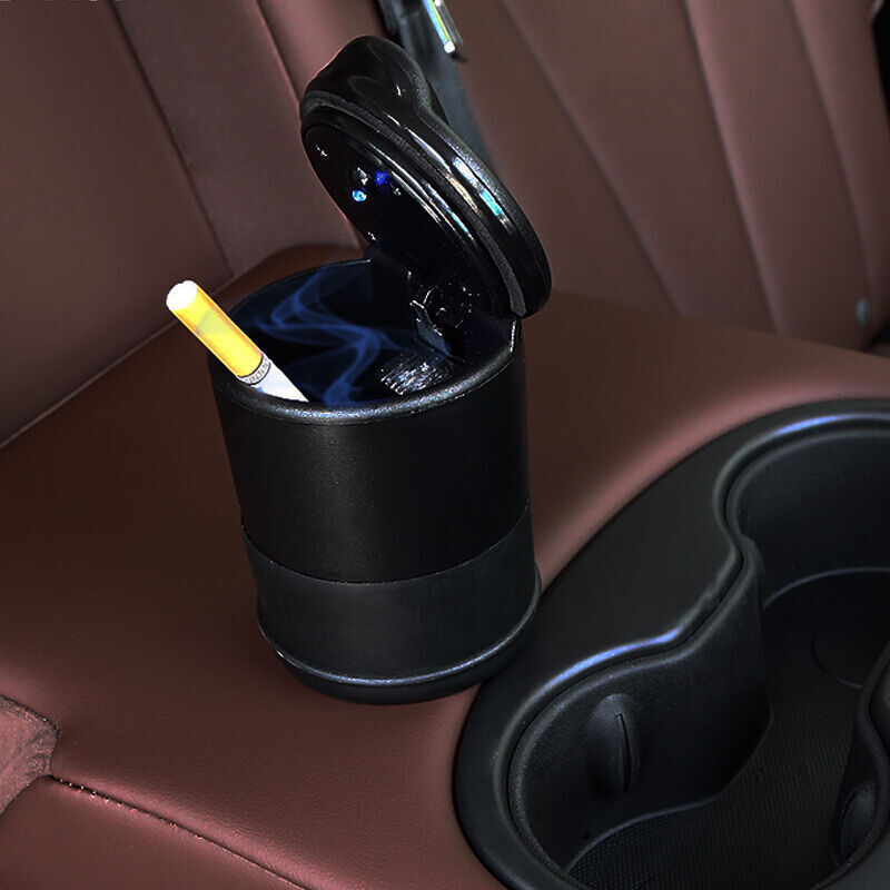 Portable Solar Rechargeable Car Ashtray Detachable Car Ashtray With Led Light Windproof Outdoor Travel Home Use - KuzuSHOP