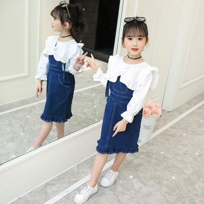Girls' Super Western Style Suit Skirt Autumn Clothes - KuzuSHOP