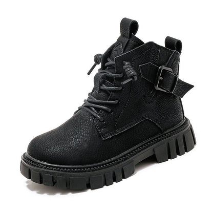 Boy Martin Boots Children Plus Fleece Shortautumn And Winter - KuzuSHOP