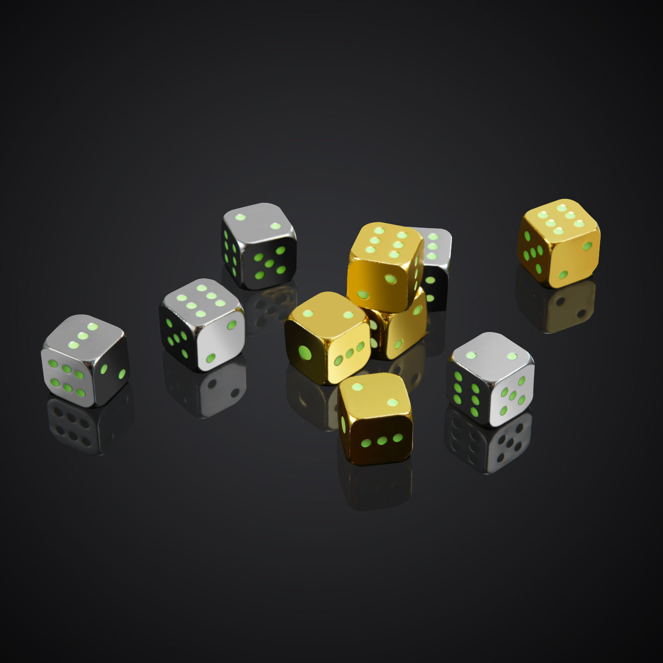 Metal Luminous Dice Large Entertainment Supplies - KuzuSHOP