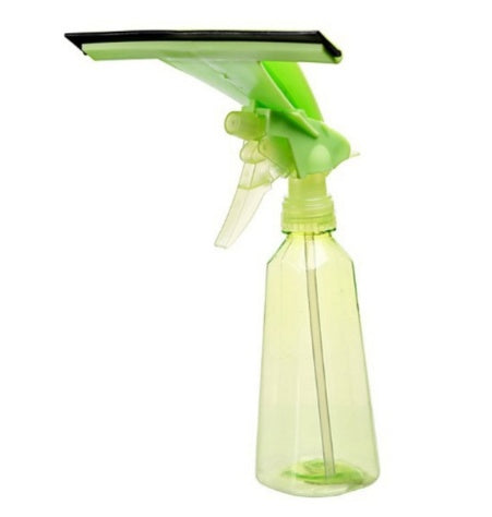 Glass Cleaning Brush with Water Spray Window Cleaner High-quality Aluminum Long Handle Wiper and Cloth Combo Silicone - KuzuSHOP