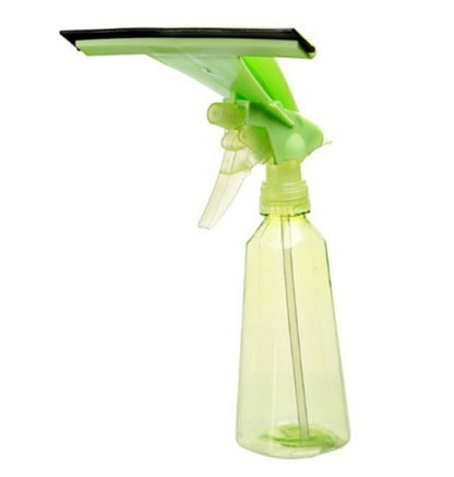Glass Cleaning Brush with Water Spray Window Cleaner High-quality Aluminum Long Handle Wiper and Cloth Combo Silicone - KuzuSHOP