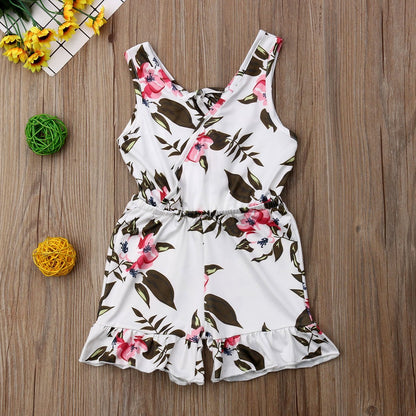 Summer Girls baby girl Floral Outfits Clothes - KuzuSHOP