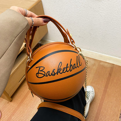 Bags for women, super hot ins personality basketball bag, new popular versatile shoulder crossbody bag, Korean style small round bag