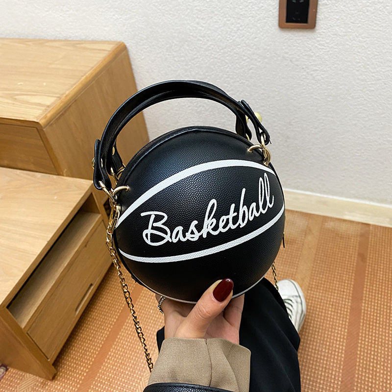Bags for women, super hot ins personality basketball bag, new popular versatile shoulder crossbody bag, Korean style small round bag