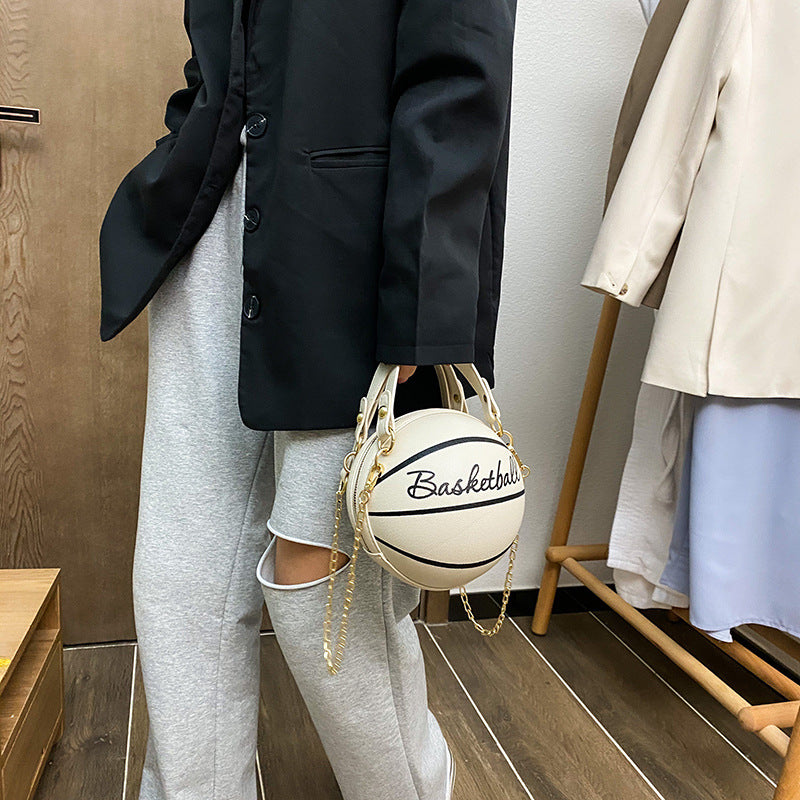 Bags for women, super hot ins personality basketball bag, new popular versatile shoulder crossbody bag, Korean style small round bag