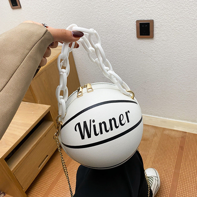 Bags for women, super hot ins personality basketball bag, new popular versatile shoulder crossbody bag, Korean style small round bag
