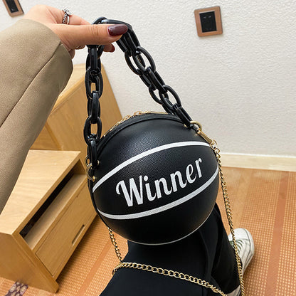Bags for women, super hot ins personality basketball bag, new popular versatile shoulder crossbody bag, Korean style small round bag
