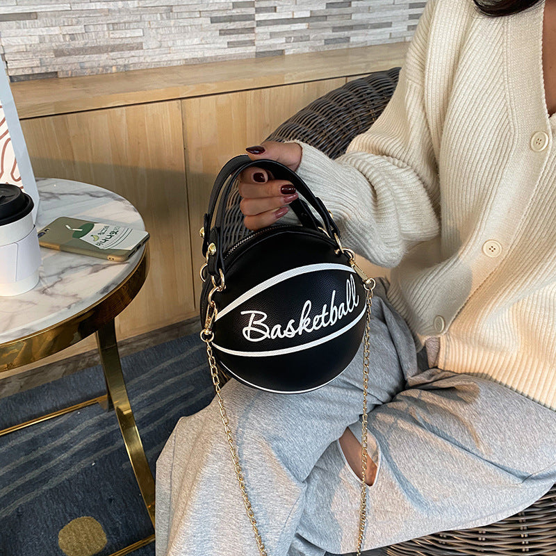 Bags for women, super hot ins personality basketball bag, new popular versatile shoulder crossbody bag, Korean style small round bag