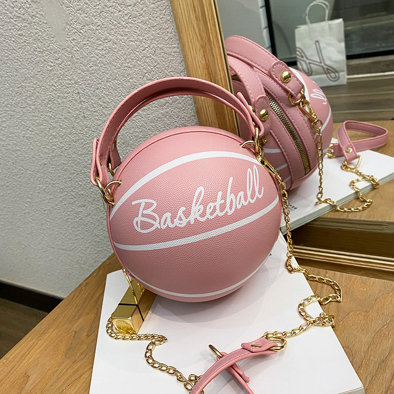 Bags for women, super hot ins personality basketball bag, new popular versatile shoulder crossbody bag, Korean style small round bag