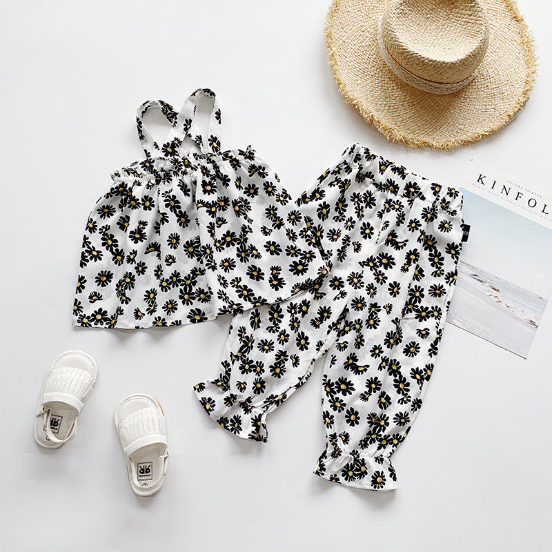 Chiffon vest trousers children's clothing summer new Korean version