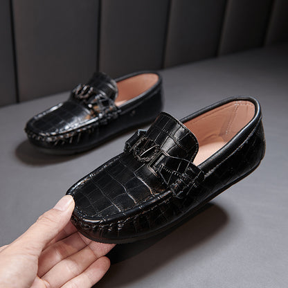 Children's Shoes Peas Shoes Children's Slip-on Leather Shoes - KuzuSHOP