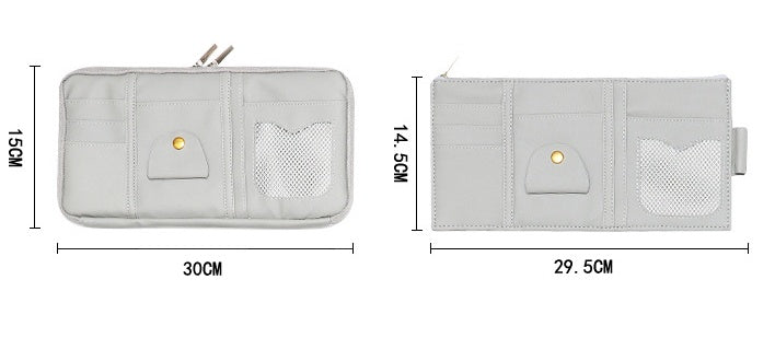 Car Sun Visor Organizer Storage Holder Full Leather Wrap - KuzuSHOP