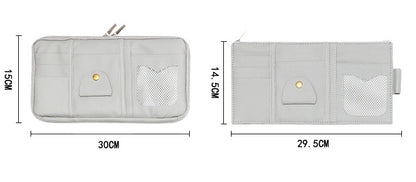 Car Sun Visor Organizer Storage Holder Full Leather Wrap - KuzuSHOP
