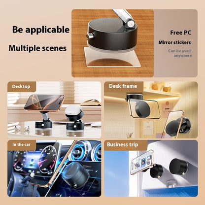 Vacuum Magnetic Suction Cup Mobile Phone Holder – Double-Sided Swivel Stand for Universal Use, Adjustable and Secure