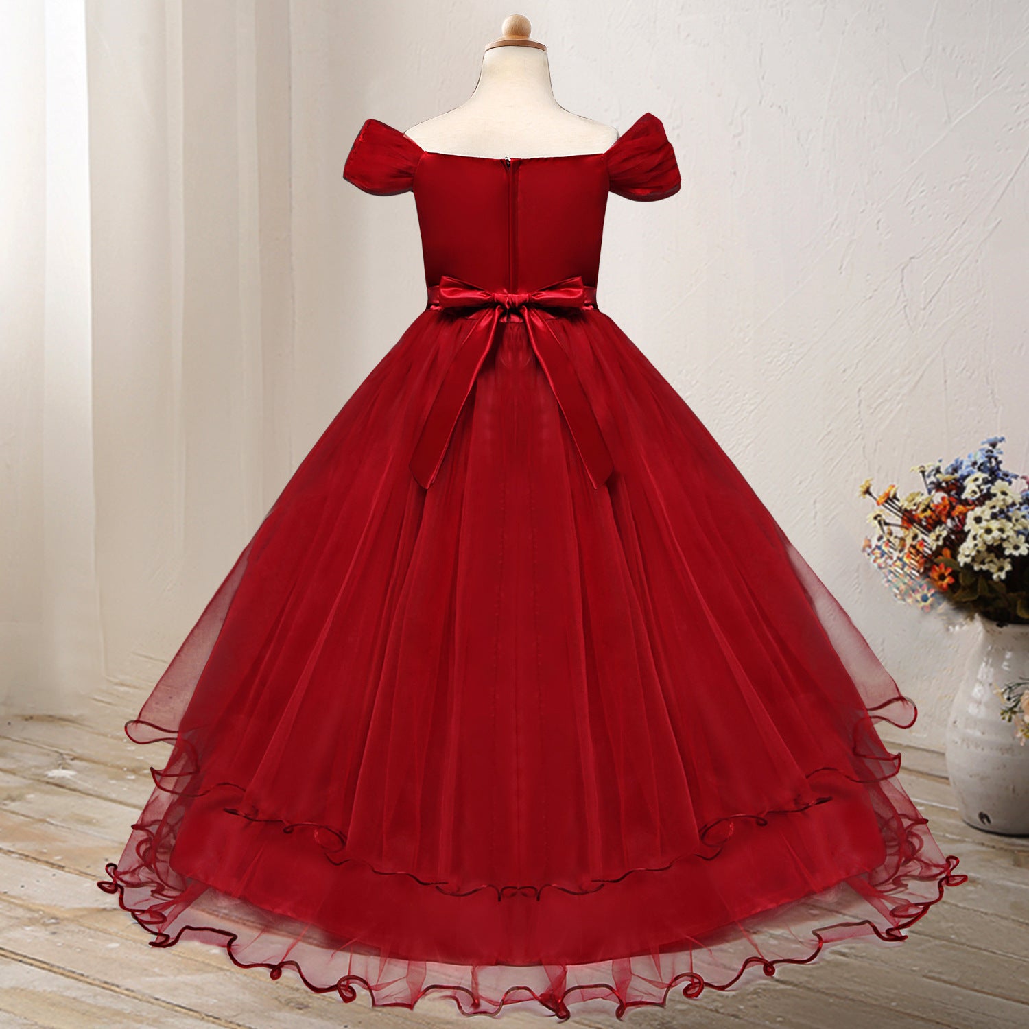 One-shoulder Princess Flower Dress Costume - KuzuSHOP