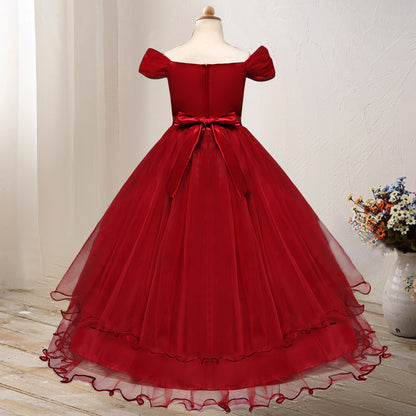 One-shoulder Princess Flower Dress Costume - KuzuSHOP