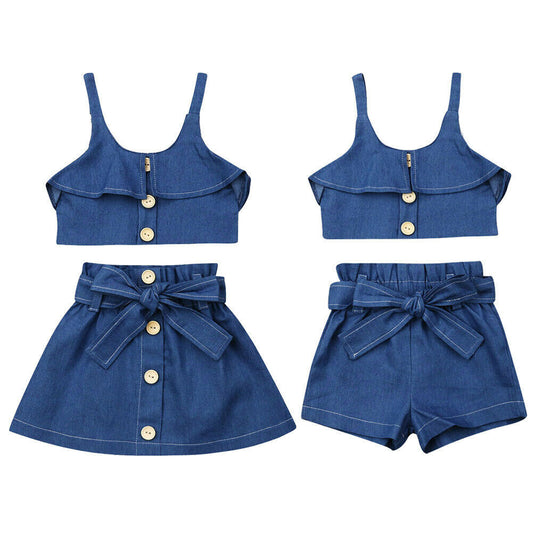 Children's clothing girls suspender skirt - KuzuSHOP