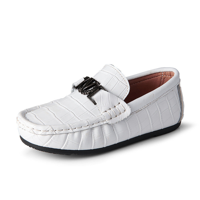Children's Shoes Peas Shoes Children's Slip-on Leather Shoes - KuzuSHOP