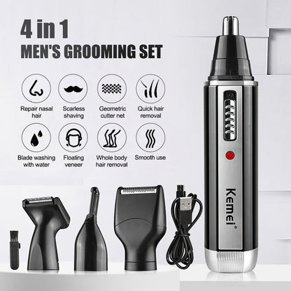 4 In 1 Rechargeable Hair Beard Eyebrow Ear Nose Shaver Trimmer Electric Kits UK - KuzuSHOP