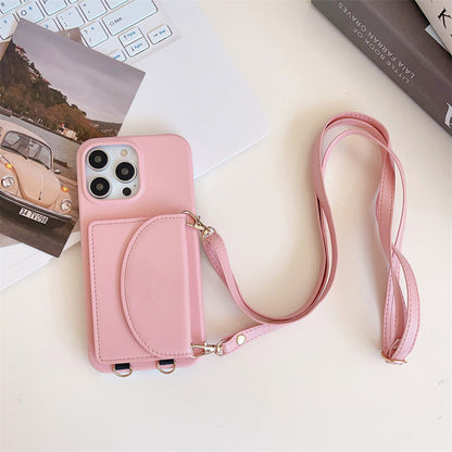 Suitable Phone Case Card Holder Lanyard Litchi Pattern