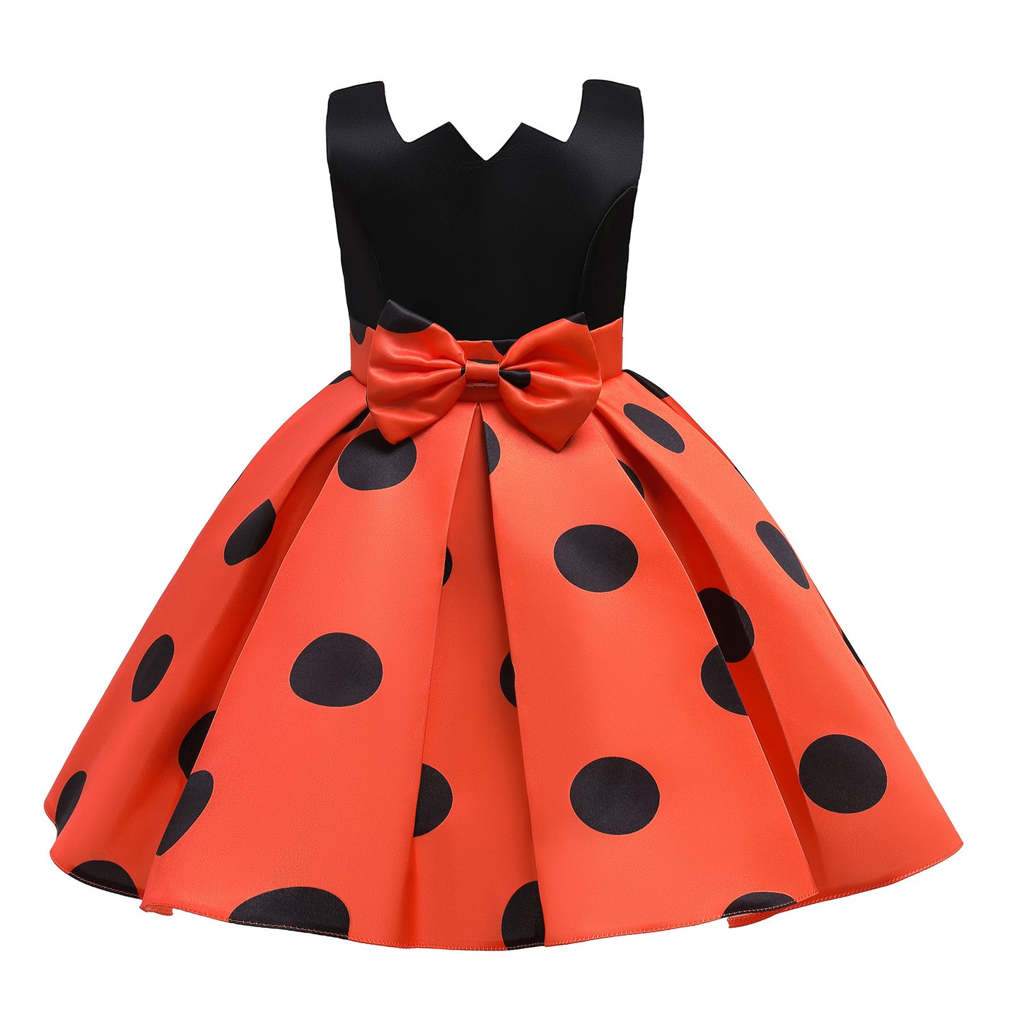 Princess Skirt Polka Dot Print Bowknot Kids Skirt - KuzuSHOP