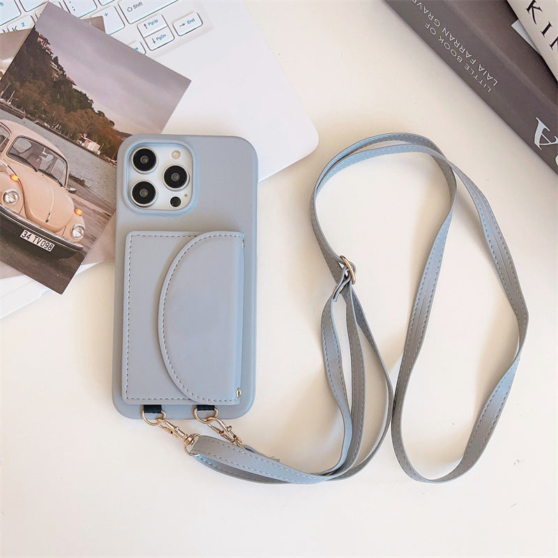 Suitable Phone Case Card Holder Lanyard Litchi Pattern