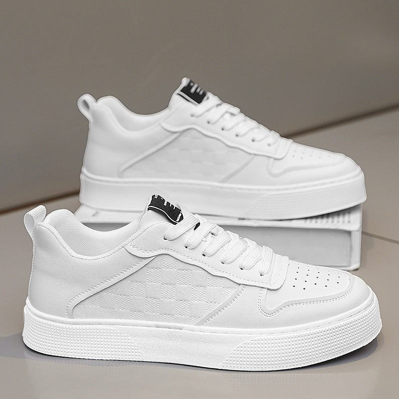 Casual Lace-up Sneakers Men Fashion Breathable Plaid Flats Shoes - KuzuSHOP