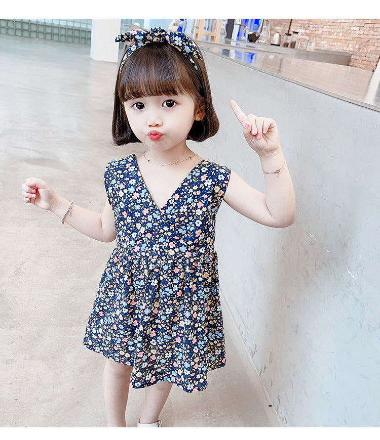 Girls Summer Ruffled Spaghetti Straps Dress