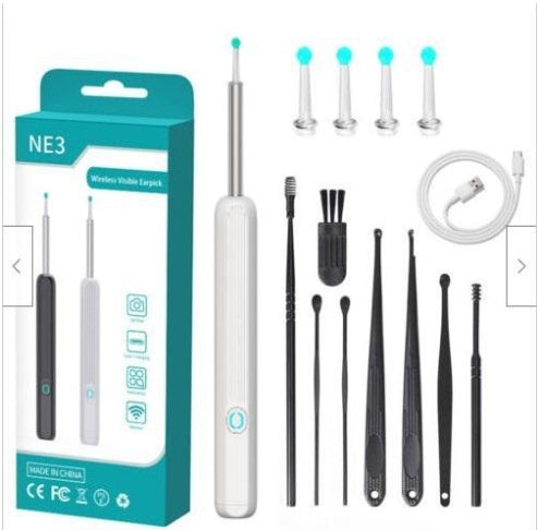 NE3 Ear Cleaner Otoscope Ear Wax Removal Tool With Camera LED Light Wireless Ear Endoscope Ear Cleaning Kit For I-phone - KuzuSHOP