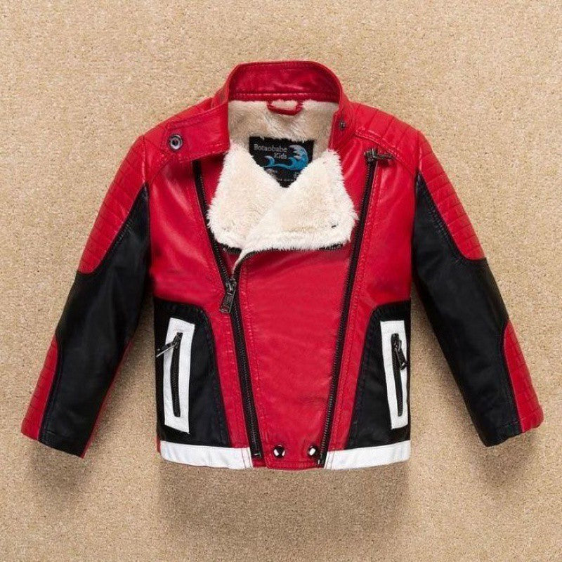Boy's Thickened Leather Jacket Is Handsome - KuzuSHOP
