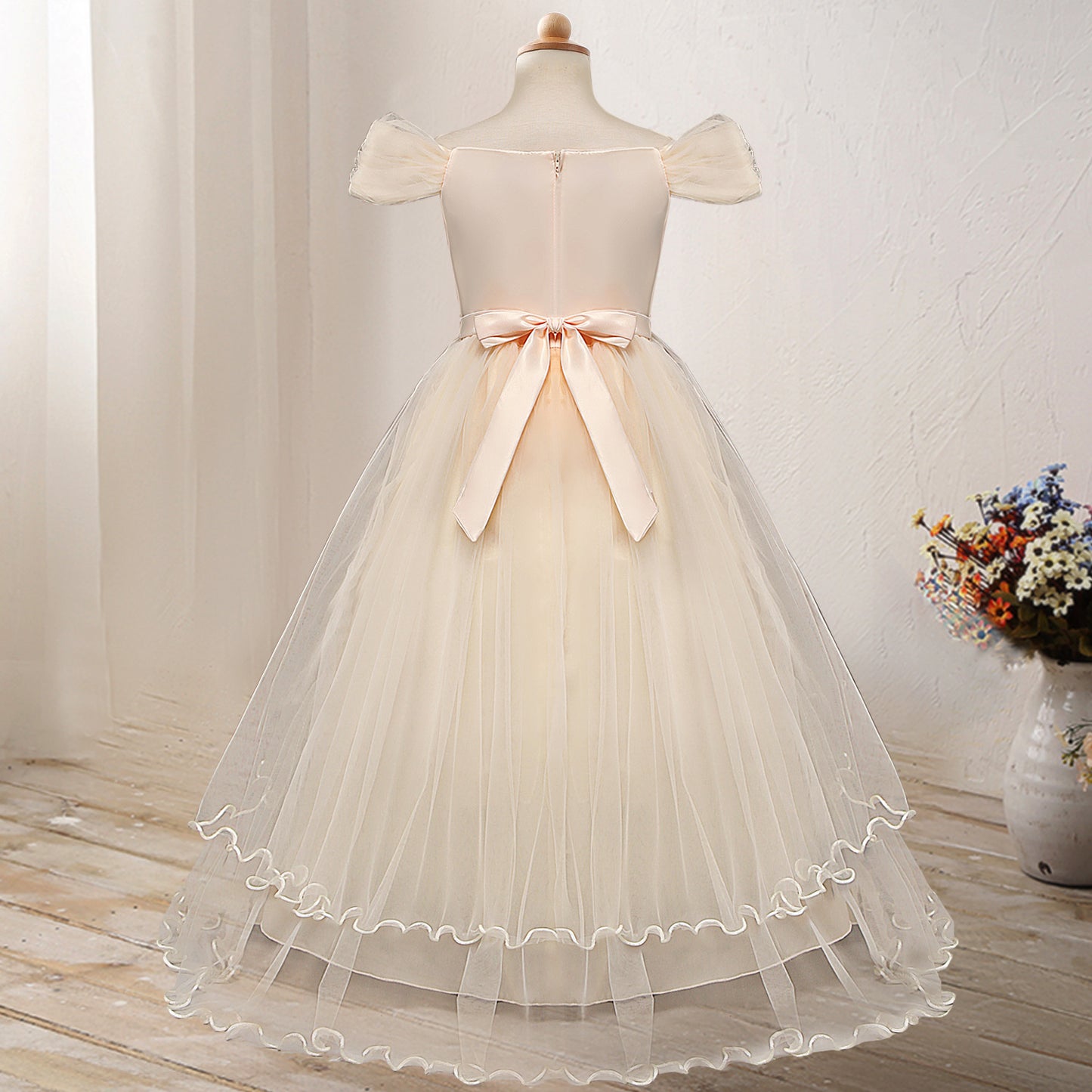 One-shoulder Princess Flower Dress Costume - KuzuSHOP