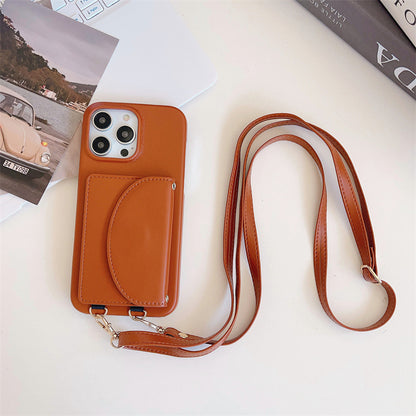 Suitable Phone Case Card Holder Lanyard Litchi Pattern