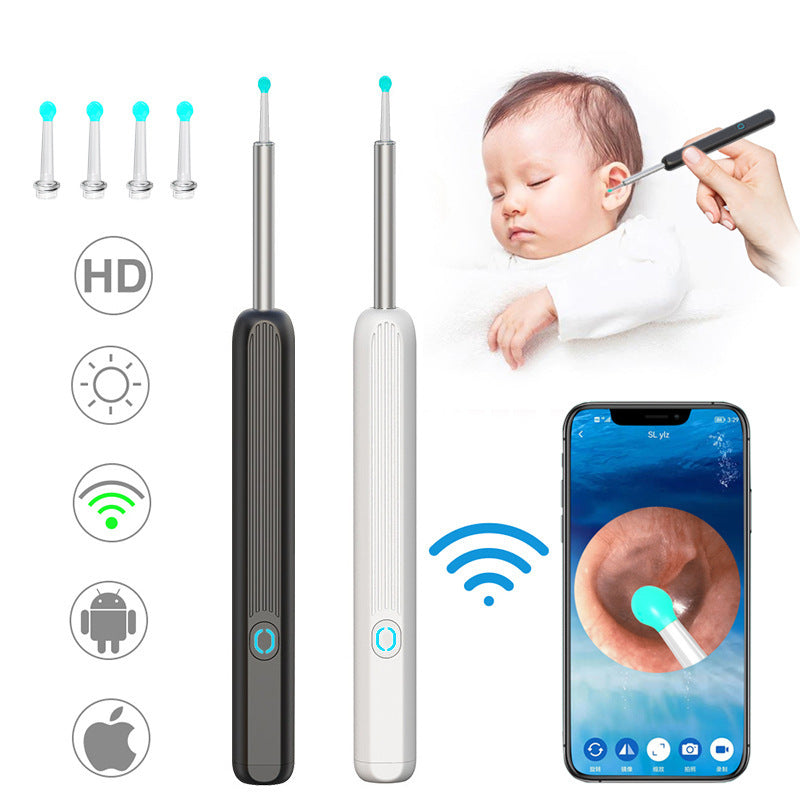NE3 Ear Cleaner Otoscope Ear Wax Removal Tool With Camera LED Light Wireless Ear Endoscope Ear Cleaning Kit For I-phone - KuzuSHOP