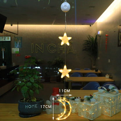 Christmas 3pcs LED Light Star, Xmas Tree Hanging Ornaments Decoration For Home, Christmas Decorations - KuzuSHOP