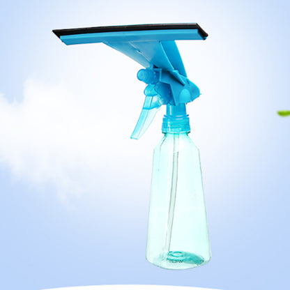 Glass Cleaning Brush with Water Spray Window Cleaner High-quality Aluminum Long Handle Wiper and Cloth Combo Silicone - KuzuSHOP