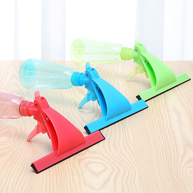 Glass Cleaning Brush with Water Spray Window Cleaner High-quality Aluminum Long Handle Wiper and Cloth Combo Silicone - KuzuSHOP