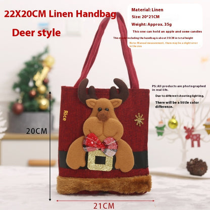Christmas Candy Gift Tote Bag For Kids, Snowman Bear Handbag, Small Christmas Tree Decoration Bags - KuzuSHOP