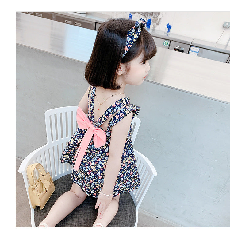 Girls Summer Ruffled Spaghetti Straps Dress