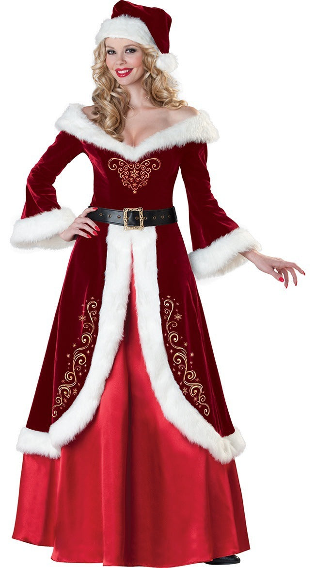 Christmas Queen Princess Dress Costume Santa Claus dress Costume - KuzuSHOP