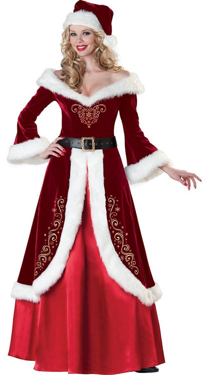 Christmas Queen Princess Dress Costume Santa Claus dress Costume - KuzuSHOP