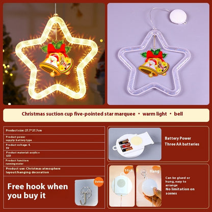 Christmas Pendant Decoration Christmas Atmosphere Led Lights Led Christmas Star Light Decoration For Window Door For Holiday - KuzuSHOP