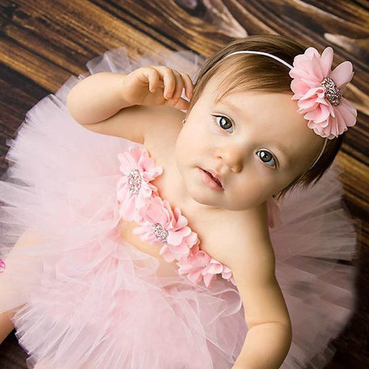 Children's Chiffon Flower Baby Suit - KuzuSHOP