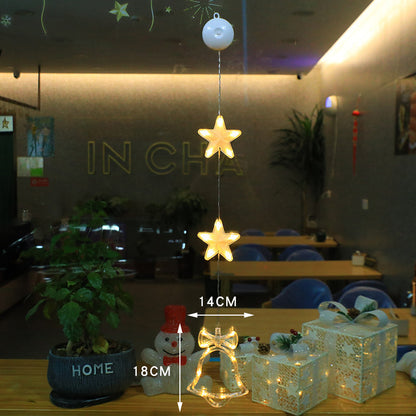 Christmas 3pcs LED Light Star, Xmas Tree Hanging Ornaments Decoration For Home, Christmas Decorations - KuzuSHOP