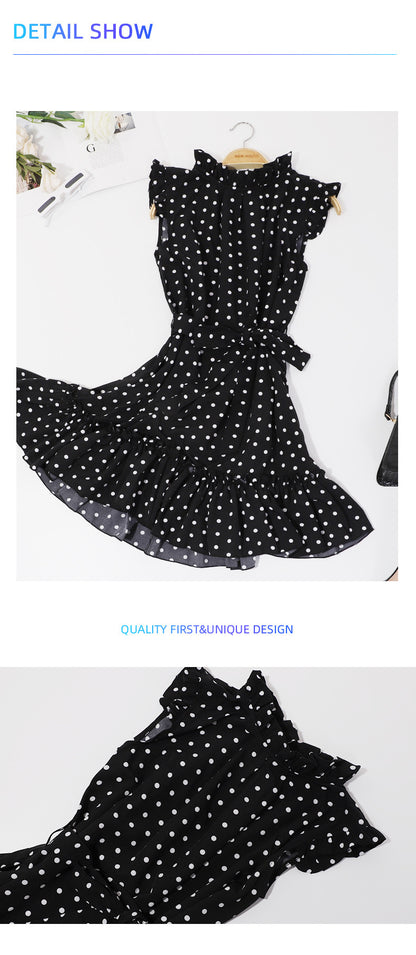 Women's Round Neck Retro Slim Skirt, Women Dress. - KuzuSHOP