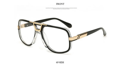 CALIFIT Black Frame Large Sun Glasses For Men Classic Style Pilot Brand Design Sunglasses Men Shades Double Bridge Oculos Male