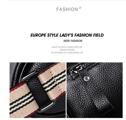 Cross-border first-layer cowhide pillow bag women 2021 new trendy large-capacity shoulder Messenger bag casual leather women's bag - KuzuSHOP