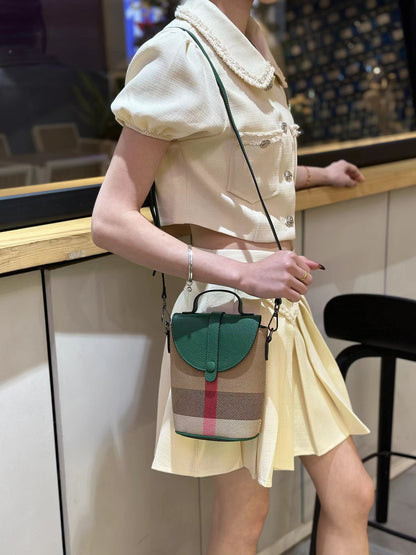 New style mobile phone bag light luxury versatile genuine leather ladies messenger bag lightweight fashion mini shoulder bag plaid women's bag